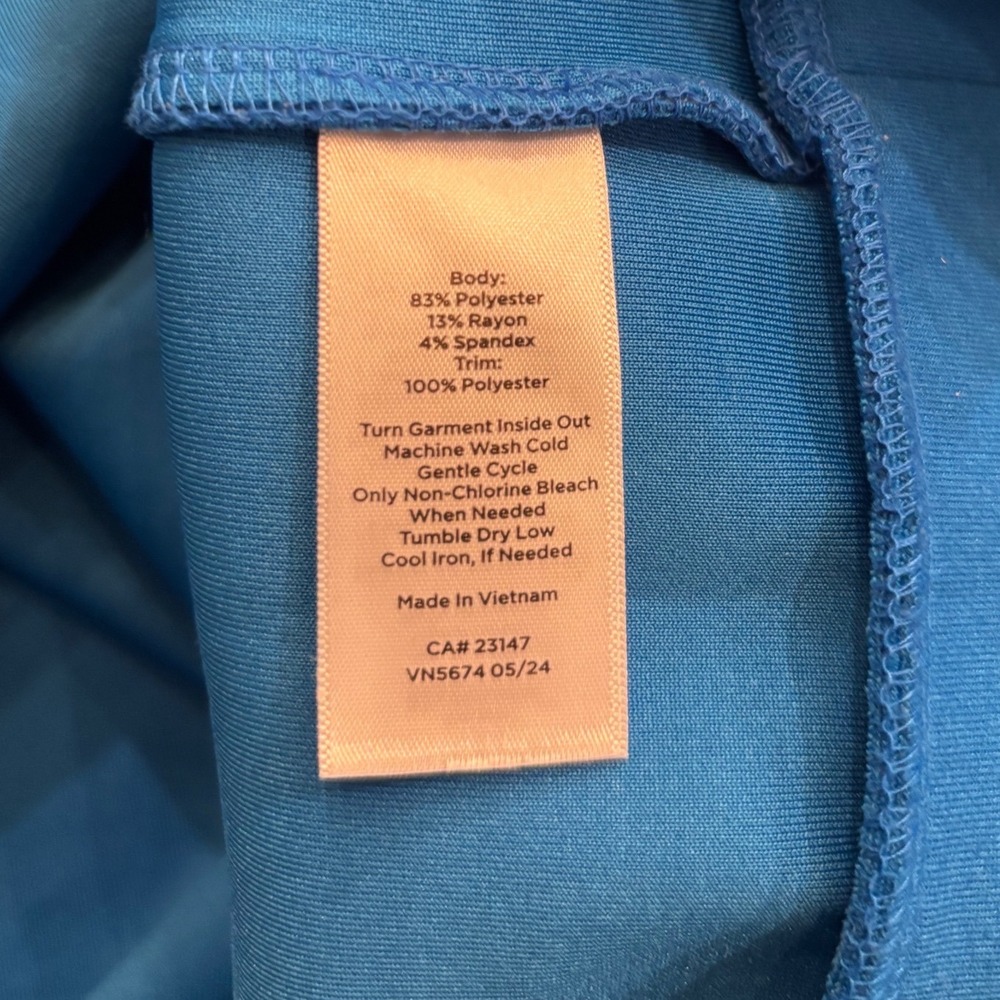 T by Talbots Womens Petite Small Blue Snap Neck Pullover Kangaroo Pocket Jacket - Picture 7 of 7